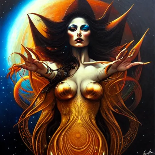 Prompt: Celestial Witch by Karol Bak