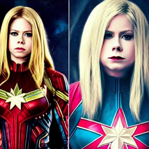 Image similar to Avril Lavigne as Captain Marvel