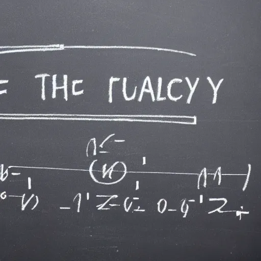 Image similar to the equation from the theory of all and functioning quantistic gravity theorem, written on a blackboard