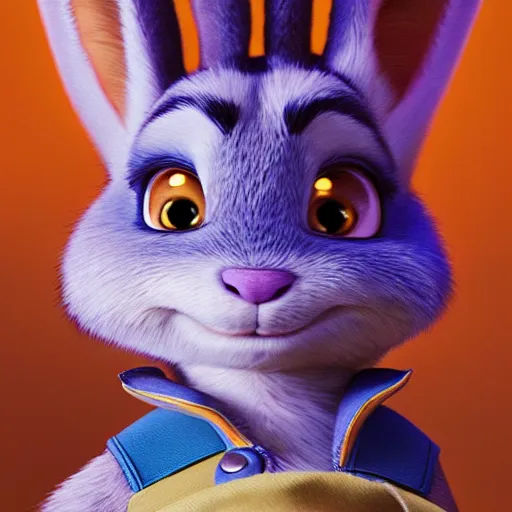 Image similar to A portrait of Judy Hopps, up close, sharp focus, soft lighting, beautiful lighting, backlit fur, extremely detailed furry art, furaffinity, trending on artstation, greg rutkowski, award winning painting