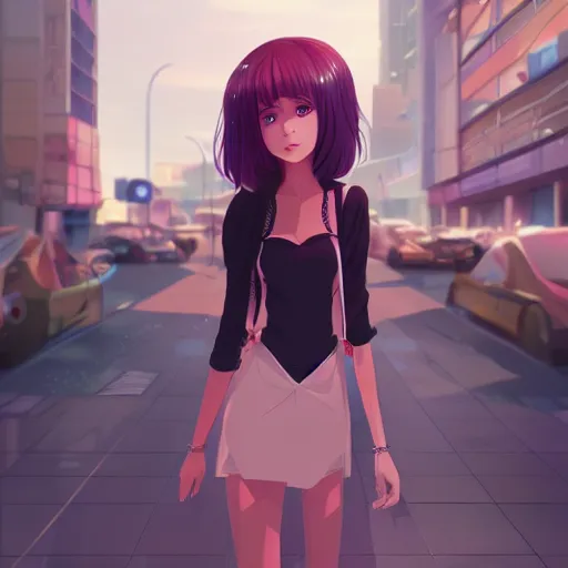 Prompt: a beautiful woman, mall background, 4k, anime key visual, lois van baarle, ilya kuvshinov, rossdraws, artstation