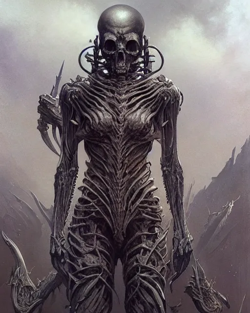 Image similar to The last enemy that shall be destroyed is death, artwork by artgerm, scifi, D&D, extraordinary phenomenon, fantasy, intricately detailed, elegant, digital painting, smooth, sharp focus, art by Greg Rutkowski, art by Ruth Asawa, art by Ted Nasmith, art by H.R. Giger