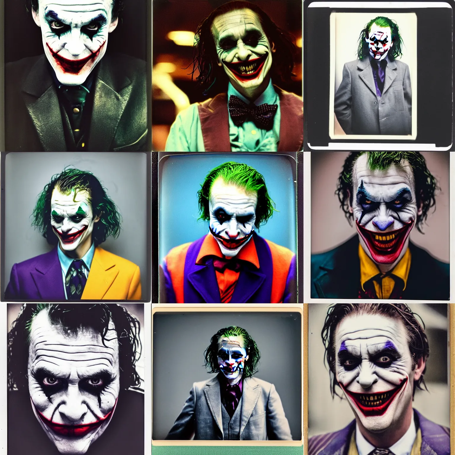 Prompt: David Mitchell as the Joker, polaroid photograph, 4k