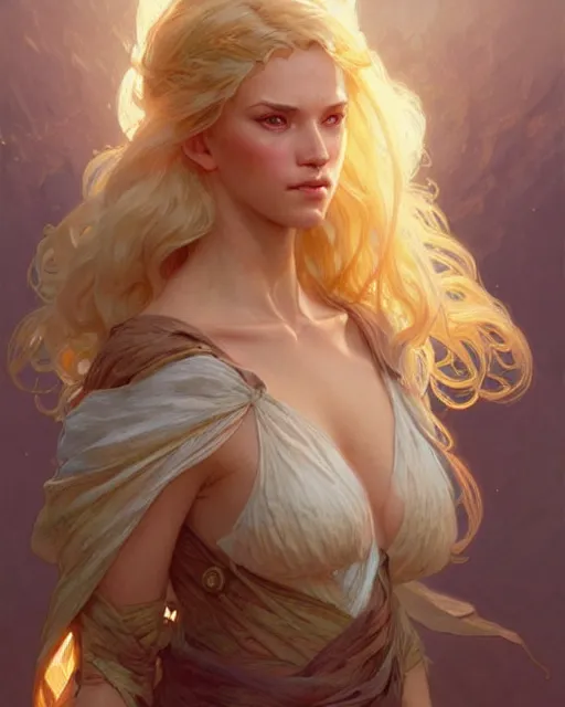 Image similar to an island full of blonde women, real life skin, intricate, elegant, highly detailed, artstation, concept art, smooth, sharp focus, art by artgerm and greg rutkowski and alphonse mucha