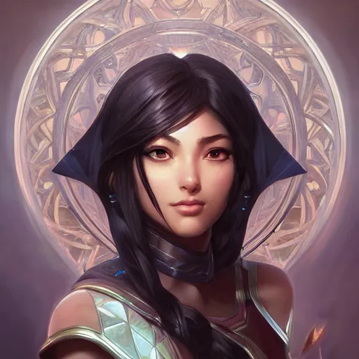 Image similar to perfectly - centered - portrait of irelia from league of legends, intricate, highly detailed, digital painting, artstation, concept art, smooth, sharp focus, illustration, unreal engine 5, 8 k, art by artgerm and greg rutkowski and alphonse mucha