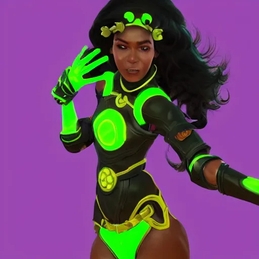 Prompt: Lucio as a woman, official artwork, in-game 3D model, digital art, made by Blizzard, unreal engine 5, sharp, stunning, beautiful