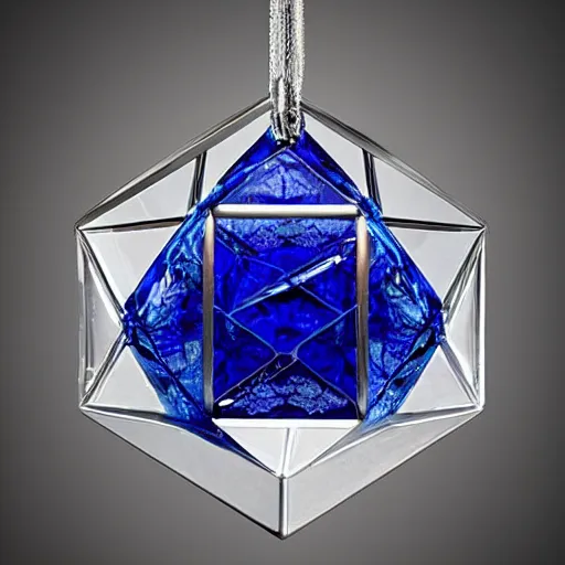 Image similar to the most beautiful sapphire crystal dodecahedron ballerina in the world