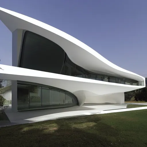 Image similar to house designed by zaha hadid