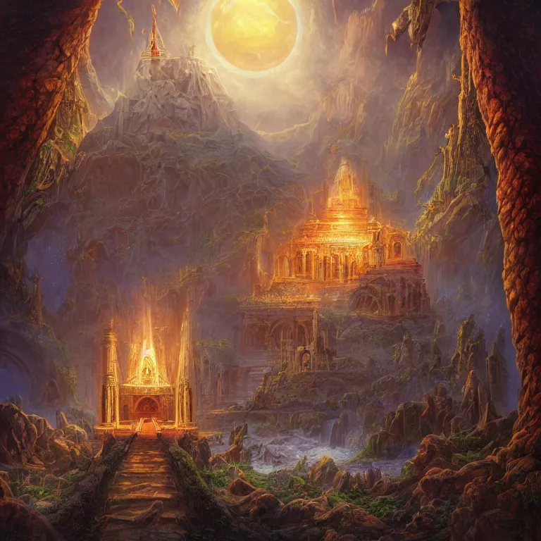 Image similar to temple to the great eye by alex horley - orlandelli, fantasy art, smooth, 4 k