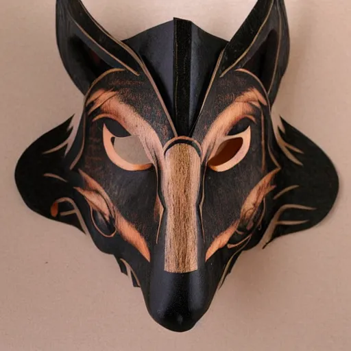 Image similar to wolf dragon wooden mask