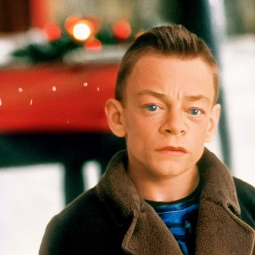 Image similar to Jean CLAUDE Van Damme starring as Kevin McAllister in Home alone