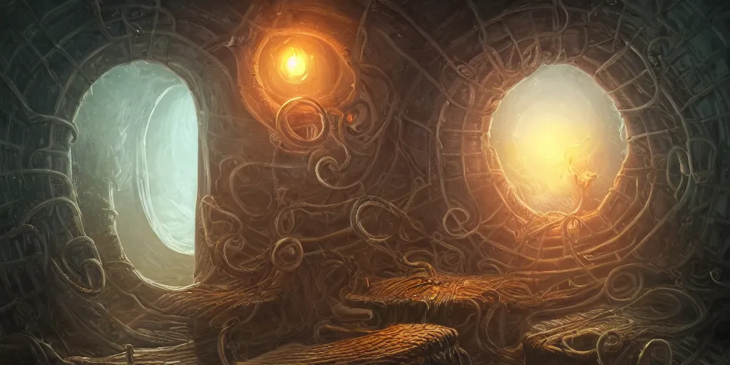 Prompt: A Beautiful digital artwork of Tentacle artifact trapped inside leather cage, Cyril Rolando and Caspar David Friedrich, 8k resolution, Ultrafine details, Rendered in Unreal Engine 5, Cinematic Composition, Reimagined by industrial light and magic, smooth,4k, beautiful lighting, HDR, IMAX, Cinema 4D, shadow depth