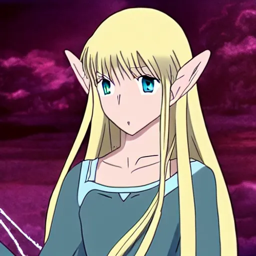 Image similar to galadriel as an anime character