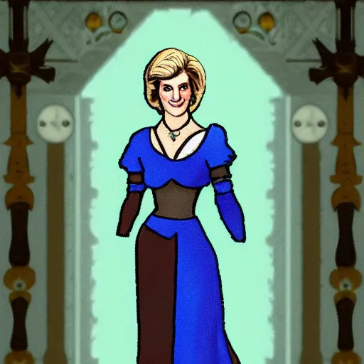 Image similar to princess diana as a bioshock character