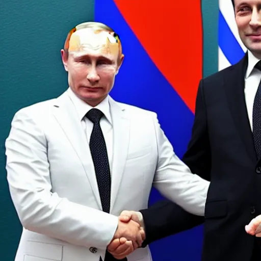 Image similar to putin shaking hand with zelensky