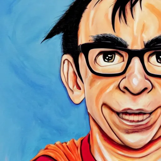 Image similar to Painting of Fred Armisen, official, detailed, character dragonball, award winning artwork, Akira Toriyama