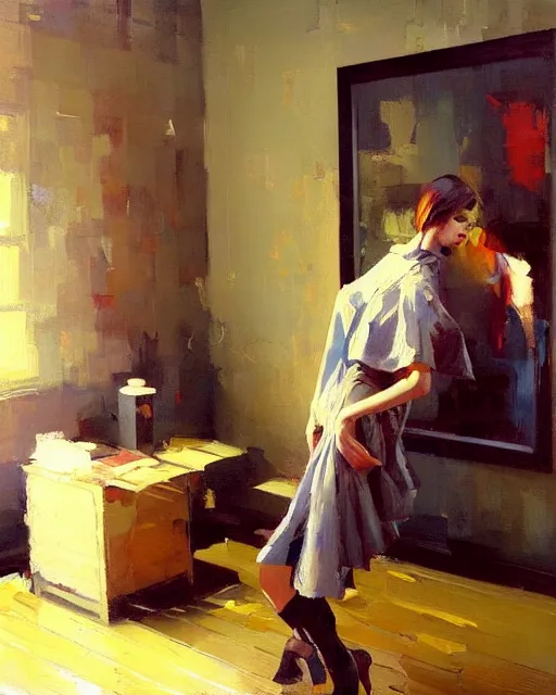 Image similar to school of life, indoor interesting room, ( impressionistic oil painting by malcom liepke ), alexi zaitsev, craig mullins, melinda matyas, tooth wu, wlop, denis sarazhin, bold brushstrokes, highly detailed, award winning, textured, masterpiece