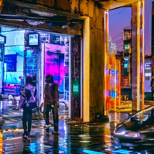 Image similar to istanbul, cyberpunk, vaporwave