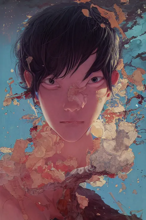 Image similar to prompt : city scavenger portrait soft light painted by james jean and katsuhiro otomo and erik jones, inspired by akira anime, smooth face feature, intricate oil painting, high detail illustration, sharp high detail, manga and anime 1 9 9 9