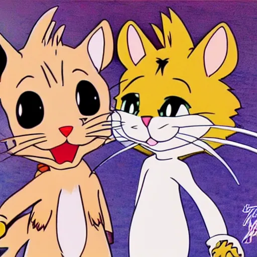 Image similar to tom and jerry in anime style