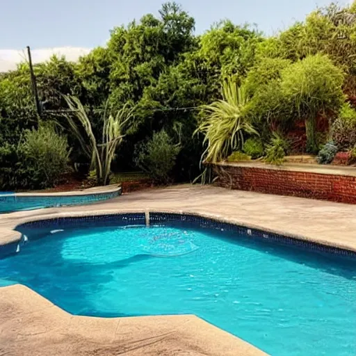 Prompt: photo of swimming pool filled with hair instead of water