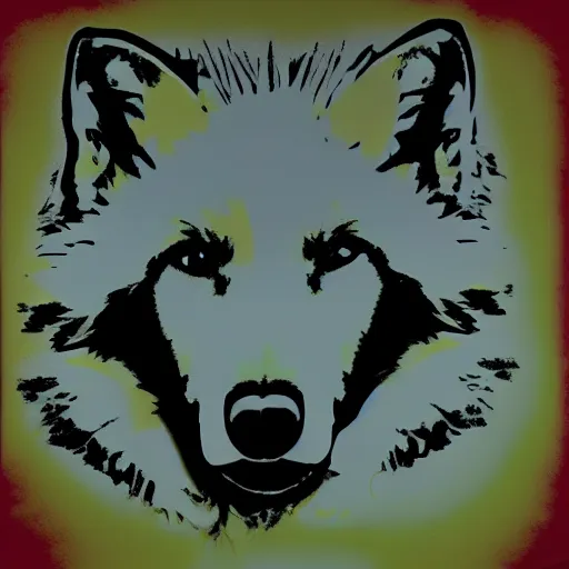 Image similar to retarded wolf portrait, andy warhol style