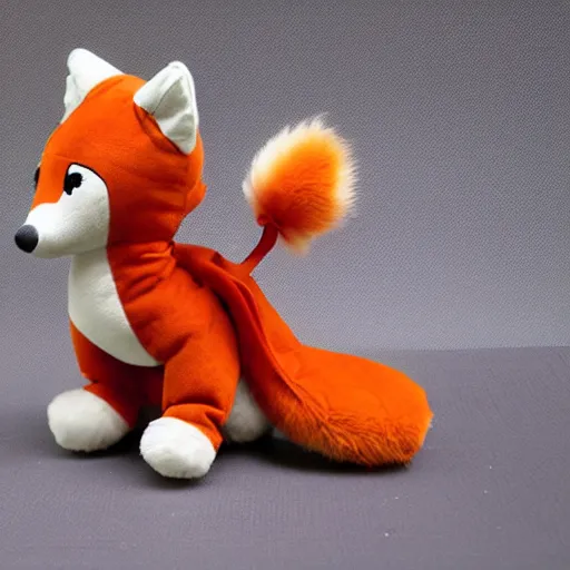 Image similar to cute fumo plush of a foxgirl builder, dramatic, three point lighting