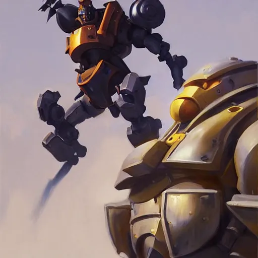 Image similar to greg manchess portrait painting of armored howl from howl's moving castle as overwatch character, medium shot, asymmetrical, profile picture, organic painting, sunny day, matte painting, bold shapes, hard edges, street art, trending on artstation, by huang guangjian, gil elvgren, ruan jia, randy vargas, greg rutkowski