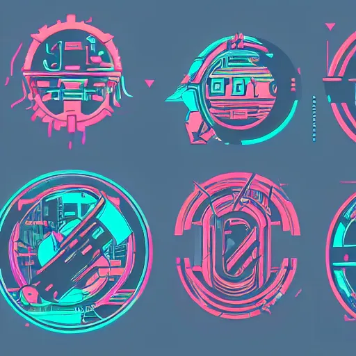 Image similar to cyberpunk logos, clean, vector art, texture