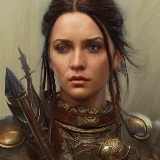 Image similar to realistic d & d fantasy character, closeup portrait art by donato giancola and greg rutkowski, vintage retro, realistic face, digital art, trending on artstation, symmetry!!