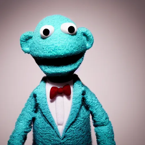 Prompt: Walter White Muppet, award winning professional photography