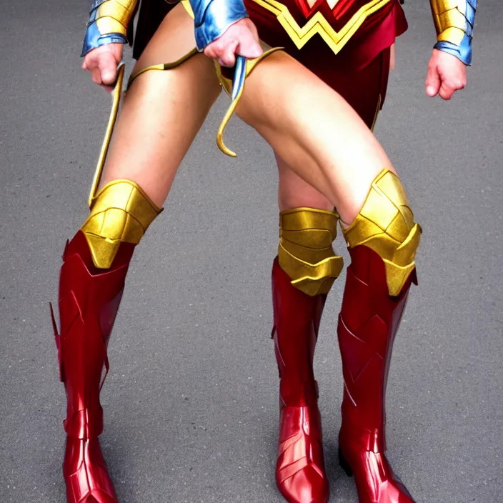 Prompt: professional full length photograph of Audrey Herburn as wonder woman. Extremely detailed. 8k