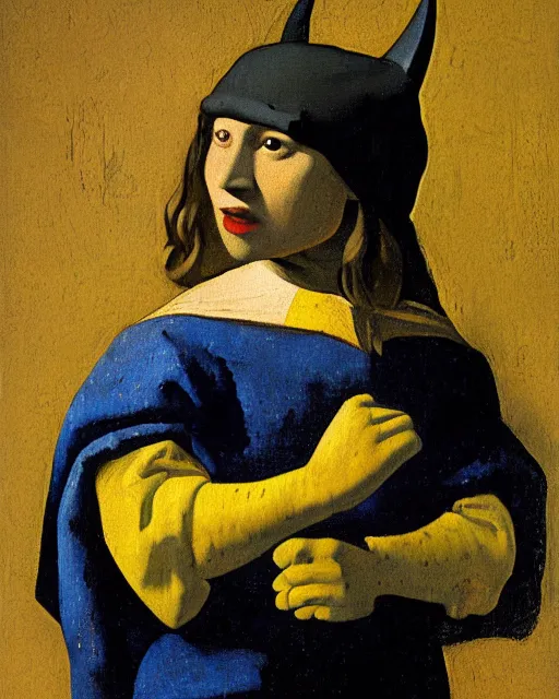 Image similar to johannes vermeer painting of batman