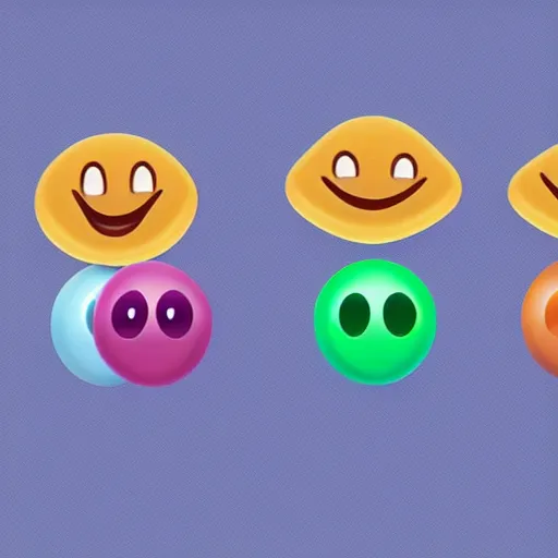 Prompt: Image of 4 strange emojis from the future. High res illustration