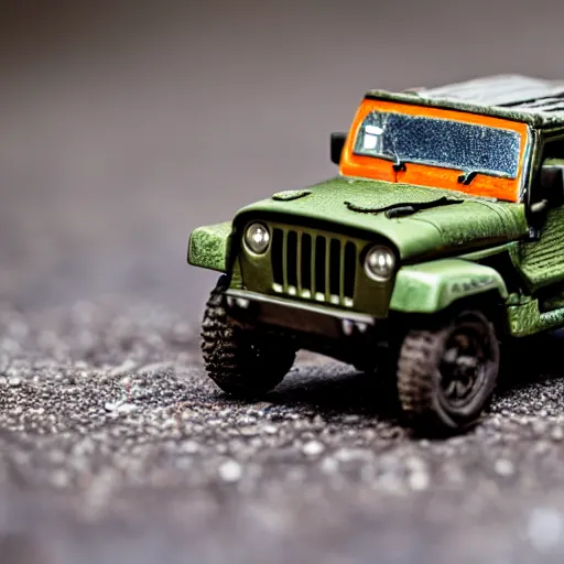 Image similar to Commander, Jeep, micro machines, bokeh, macro photography