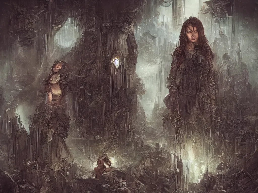 Prompt: A dystopia filled with copies of the same woman over and over, fantasy art