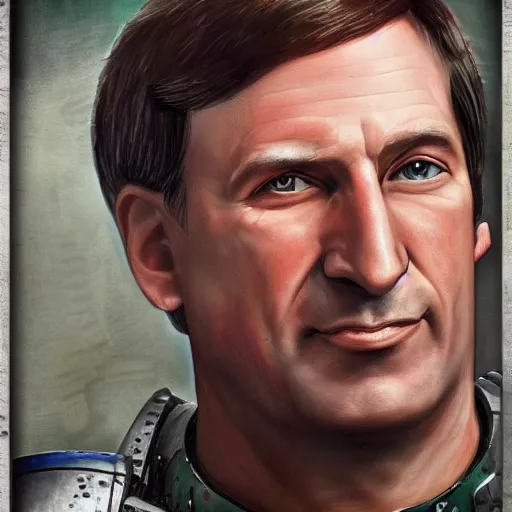 Image similar to Mr Rodgers, Warhammer 40k, ultra realistic portrait