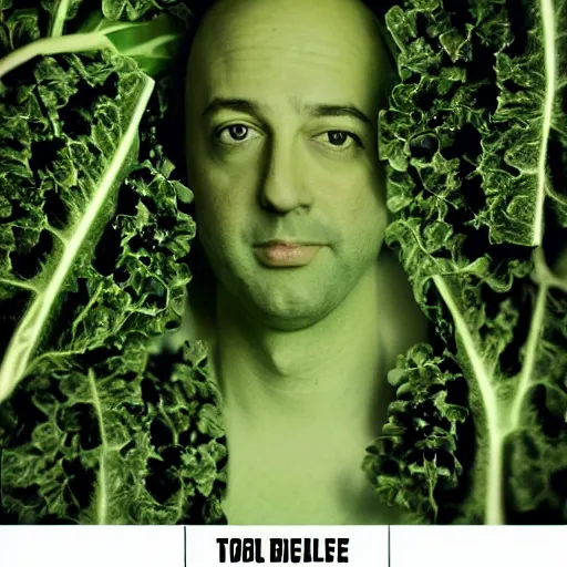 Image similar to tony hale double exposure head of kale