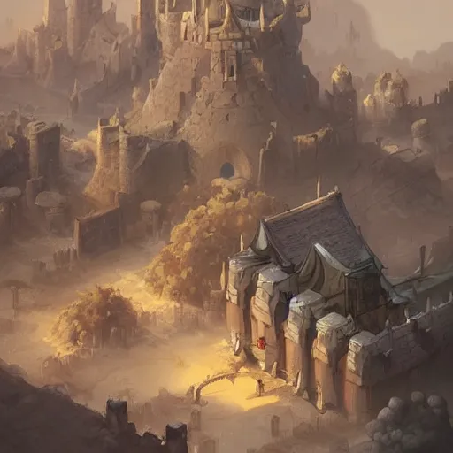 Prompt: walled city in the desert, D&D, fantasy, intricate, elegant, highly detailed, digital painting, artstation, concept art, smooth, sharp focus, illustration, art by Peter Mohrbacher, Peter Mohrbacher