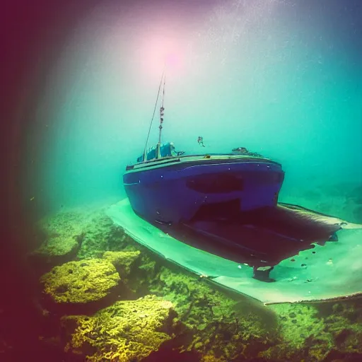 Image similar to boat from below, underwater photo