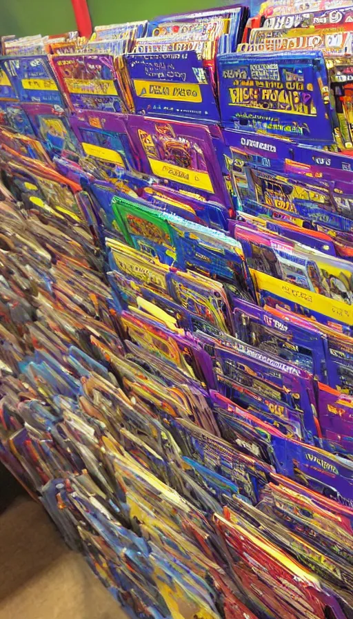 Image similar to rugrats style, blockbuster movie rental store