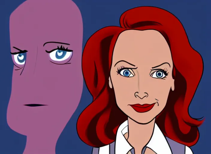 Image similar to dana scully in the style of ninteen seventies disney animation