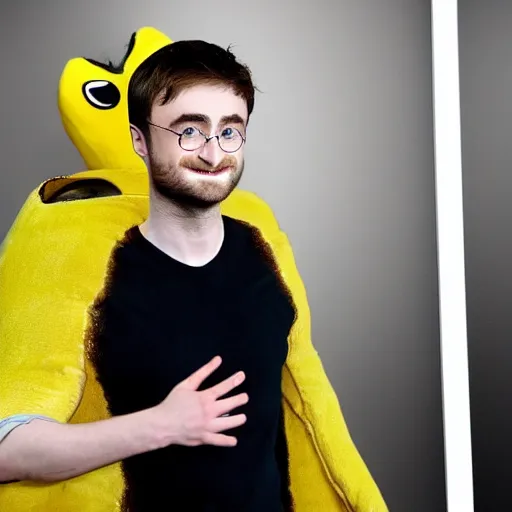 Prompt: daniel radcliffe wearing a banana costume, ultra details, photo, 8 k