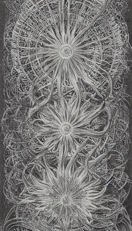 Image similar to techno artwork, by ernst haeckel