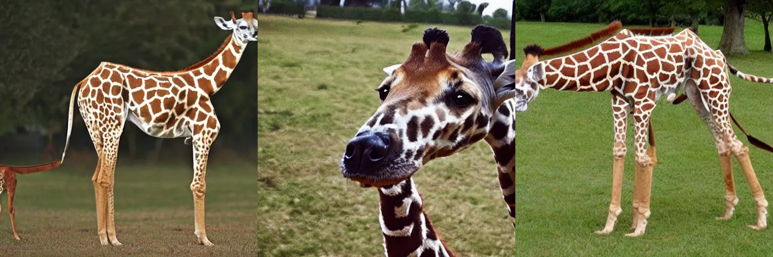 Prompt: dog and giraffe fused together