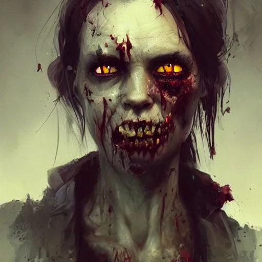 Prompt: A portrait of a zombie, art by greg rutkowski, matte painting, trending on artstation