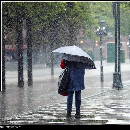 Prompt: umbrella in the rain