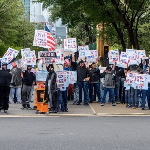 Prompt: a union on strike 8k photo