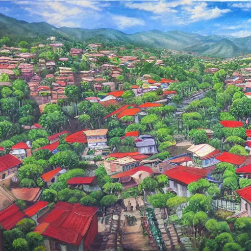 Prompt: a painting of bauguio city phillipines, 8 k, high definition, extremely detailed, photo - realistic