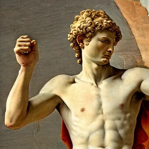 Image similar to Michelangelo's painting of David
